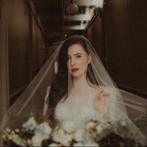 Twigs & Honey Drop Chapel Length Veil